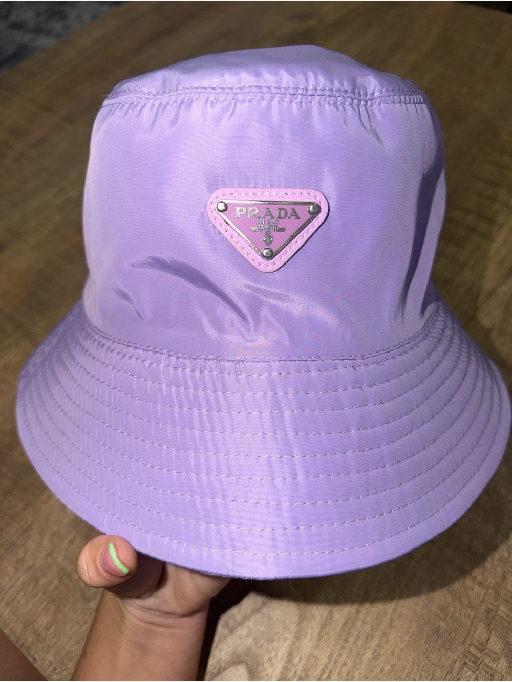 Prada Pastel Purple Logo Bucket Hat 🍇